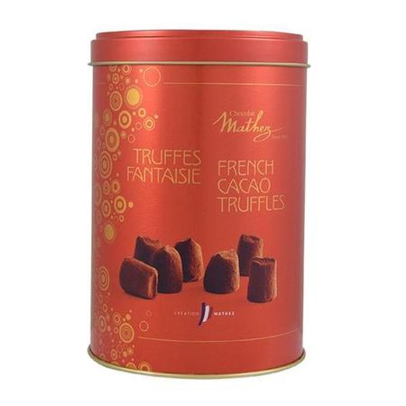MATHEZ FRENCH CACAO TRUFFLES RED TIN