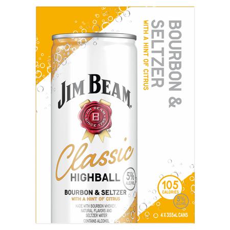 JIM BEAM CLASSIC HIGHBALL W/CITRUS 4PK  