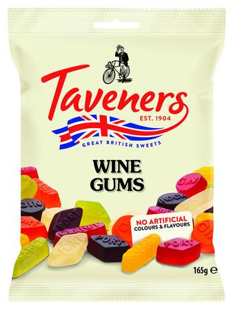 TAVENERS WINE GUMS BAG 165G FRUITS FLVR 