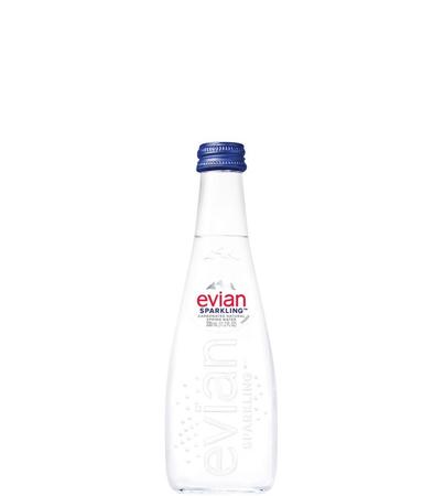 EVIAN SPARKLING SPRING WATER GLASS 330ML