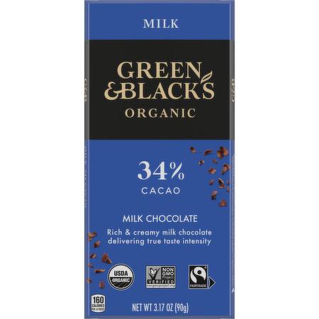 GREEN & BLACKS MILK CHOCOLATE BAR 34%