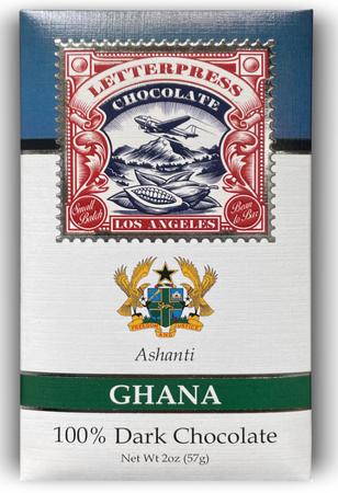 LETTERPRESS ASHANTI GHANA DARK CHOCOLATE 100%