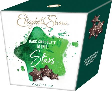ELIZABETH SHAW DARK CHOCOLATE MINT STARS 125G