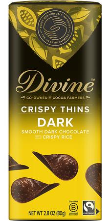 DIVINE DARK CHOCOLATE CRISPY THINS 80G
