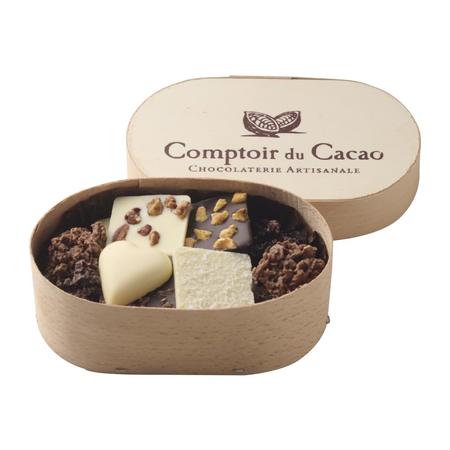 COMPTOIR DU CACAO CHOCOLATE ASSORTMENT WOODEN BOX 60G