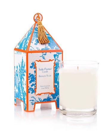SEDA FRANCE FRENCH TULIP TOILE MINI PAGODA BOX CANDLE