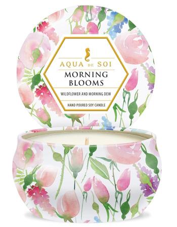AQUA DE SOI MORNING BLOOMS TIN CANDLE 9OZ
