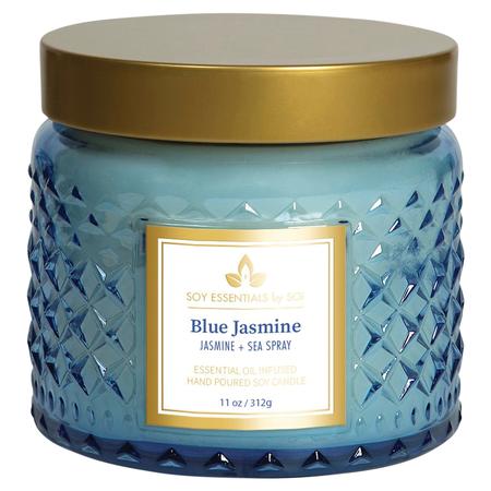SOY ESSENTIALS BLUE JASMINE ESSENTIAL OIL INFUSED CANDLE 11OZ