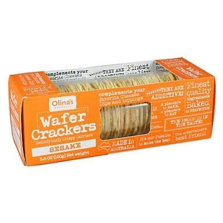 OLINA`S BAKEHOUSE SESAME WAFER CRACKERS 100G