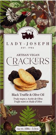 LADY JOSEPH BLACK TRUFFLE + OLIVE OIL VEGAN CRACKERS 100G