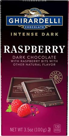 GHIRARDELLI INTENSE DARK CHOCOLATE RASPBERRY BAR 3.5OZ