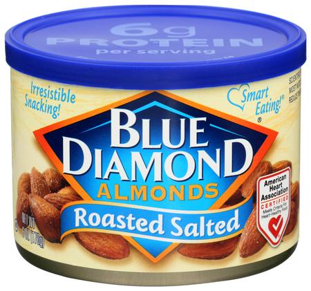 BLUE DIAMONDS ALMONDS ROASTED SALTED 6OZ CAN