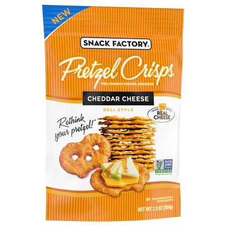 SNACK FACTORY cheddar cheese pretzel crisps 7.2oz