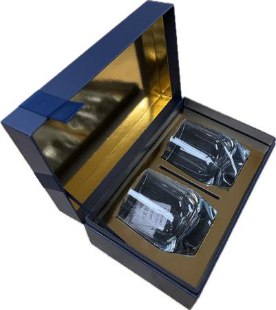 JOHNNIE WALKER BLUE LABEL CRYSTAL GLASS SET W/ 2 GLASSES