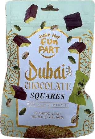 JUST THE FUN PART DUBAI CHOCOLATE SQUARES 3.8OZ BAG