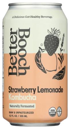 BETTER BOOCH STRAWBERRY LEMONADE KOMBUCHA 12OZ
