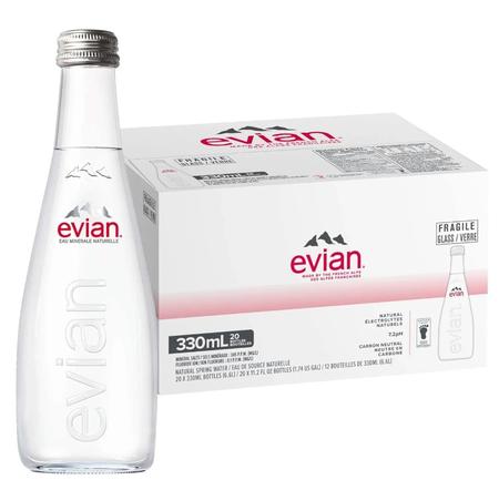 EVIAN STILL WATER 330ML GLASS BTL CASE OF 20