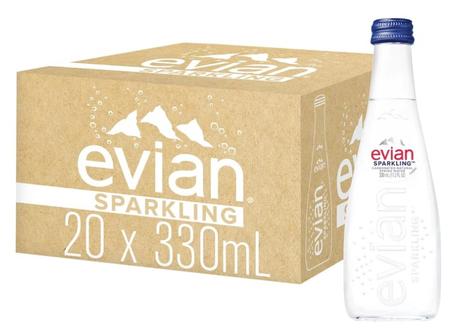 EVIAN SPARKLING WATER 330ML GLASS BTL CASE OF 20