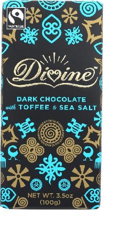 DIVINE 60% DARK CHOCOLATE TOFFEE + SALT