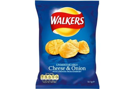 WALKERS CHEESE + ONION CRISPS 34.5G     