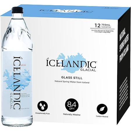 ICELANDIC GLACIAL NATURAL SPRING WATER 750ML GLASS 12PK CASE