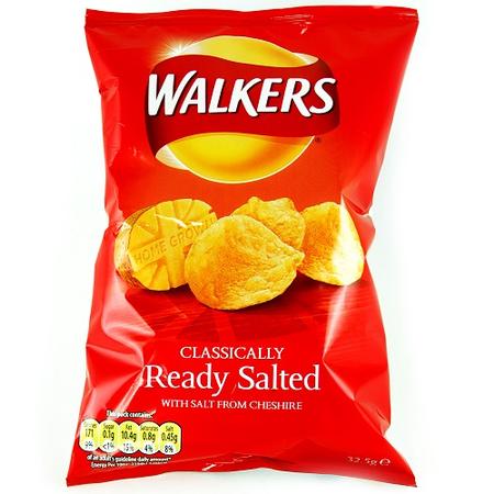 WALKER`S READY SALTED CRISPS 34G        