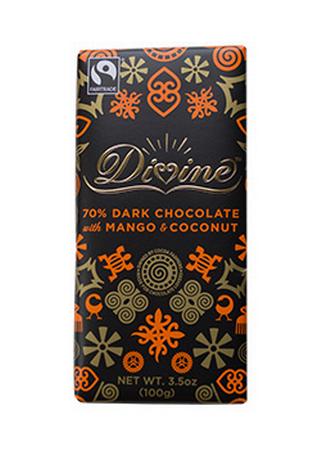 DIVINE DARK CHOCOLATE W/MANGO + COCONUT 