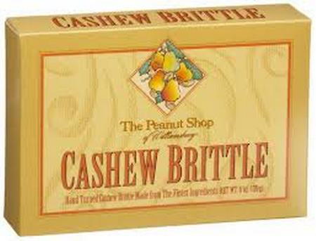 THE PEANUT SHOP CASHEW BRITTLE 6OZ BOX  
