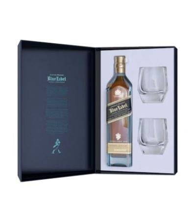 JOHNNIE WALKER BLUE W/2 GLASSES 750ML