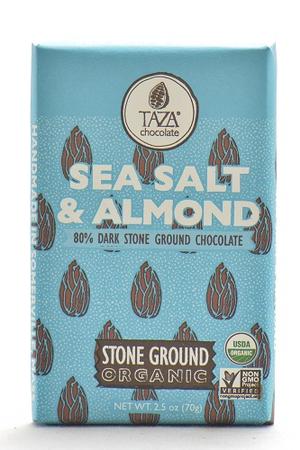 TAZA STONE SEA SALT AND ALMOND CHOCOLATE