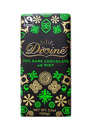 DIVINE 70% DARK CHOCOLATE MINT CRISP BAR